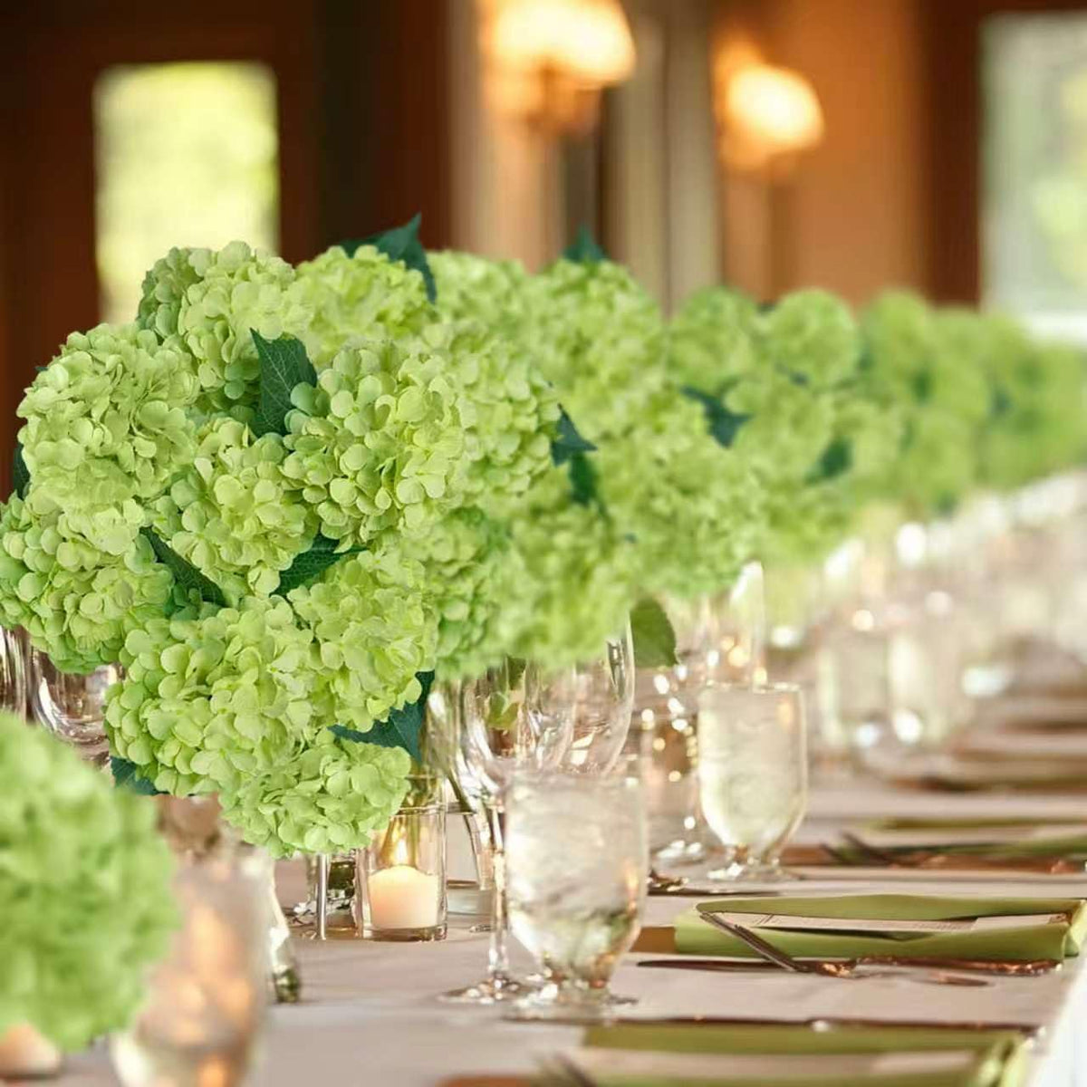 6PCS Blue Hydrangea Artificial Flowers, Bulk Silk Fake Flower with Stems, Faux Hydrangeas Bouquets for Home Décor, Wedding, Party, and Office Table Centerpieces.