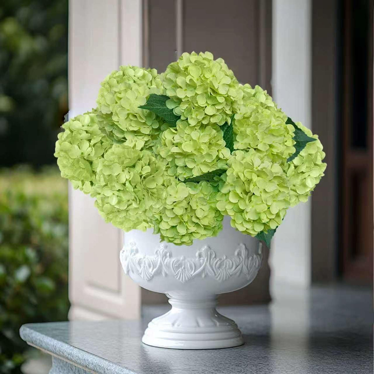 6PCS Blue Hydrangea Artificial Flowers, Bulk Silk Fake Flower with Stems, Faux Hydrangeas Bouquets for Home Décor, Wedding, Party, and Office Table Centerpieces.