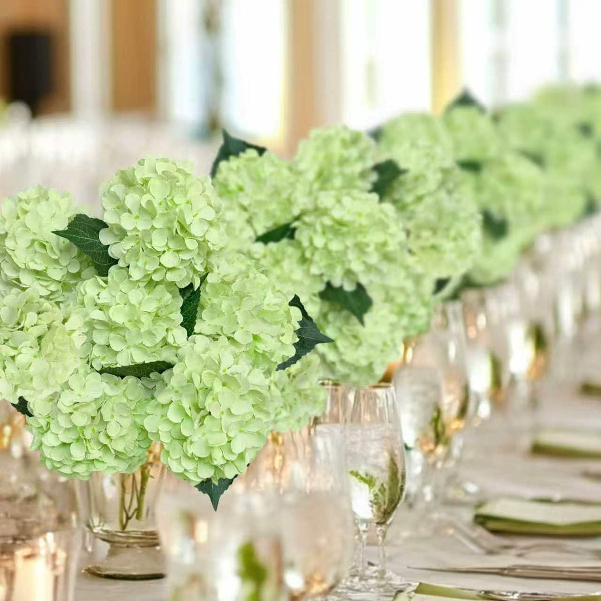 6PCS Blue Hydrangea Artificial Flowers, Bulk Silk Fake Flower with Stems, Faux Hydrangeas Bouquets for Home Décor, Wedding, Party, and Office Table Centerpieces.