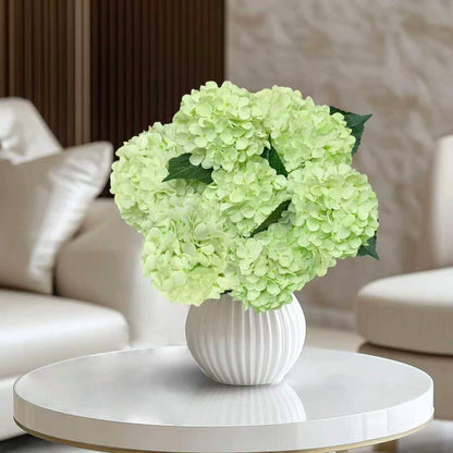 6PCS Blue Hydrangea Artificial Flowers, Bulk Silk Fake Flower with Stems, Faux Hydrangeas Bouquets for Home Décor, Wedding, Party, and Office Table Centerpieces.