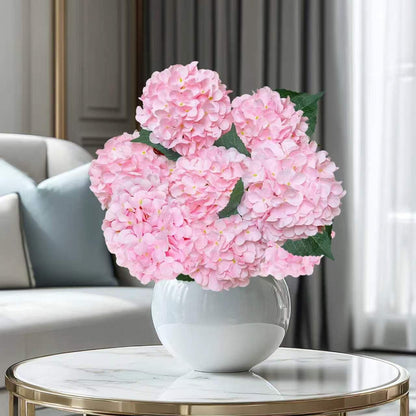 6PCS Blue Hydrangea Artificial Flowers, Bulk Silk Fake Flower with Stems, Faux Hydrangeas Bouquets for Home Décor, Wedding, Party, and Office Table Centerpieces.