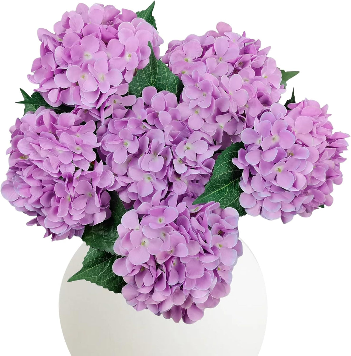 6PCS Blue Hydrangea Artificial Flowers, Bulk Silk Fake Flower with Stems, Faux Hydrangeas Bouquets for Home Décor, Wedding, Party, and Office Table Centerpieces.