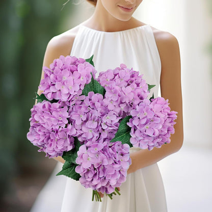 6PCS Blue Hydrangea Artificial Flowers, Bulk Silk Fake Flower with Stems, Faux Hydrangeas Bouquets for Home Décor, Wedding, Party, and Office Table Centerpieces.