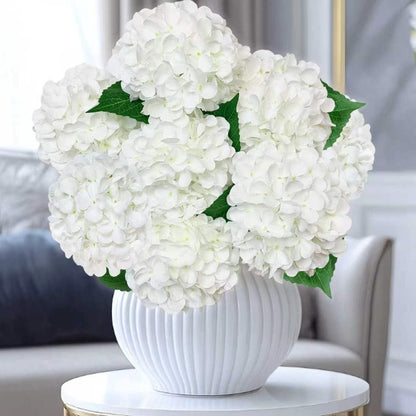 6PCS Blue Hydrangea Artificial Flowers, Bulk Silk Fake Flower with Stems, Faux Hydrangeas Bouquets for Home Décor, Wedding, Party, and Office Table Centerpieces.
