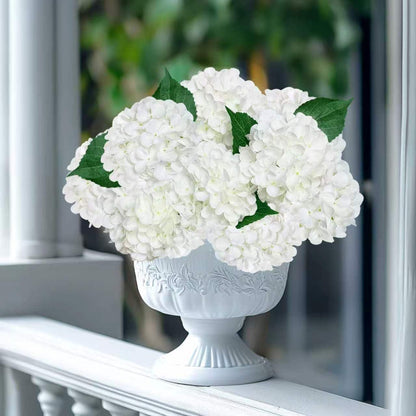 6PCS Blue Hydrangea Artificial Flowers, Bulk Silk Fake Flower with Stems, Faux Hydrangeas Bouquets for Home Décor, Wedding, Party, and Office Table Centerpieces.
