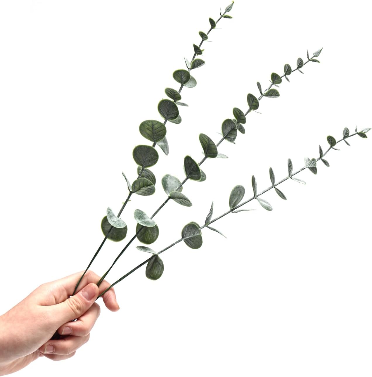 20PCS Artificial Eucalyptus Stems, Faux Silver Dollar Eucalyptus Leaves, Realistic Greenery Branches for Vase Filler, Wedding Greenery, Farmhouse Home Decor, Shower Eucalyptus Decoration