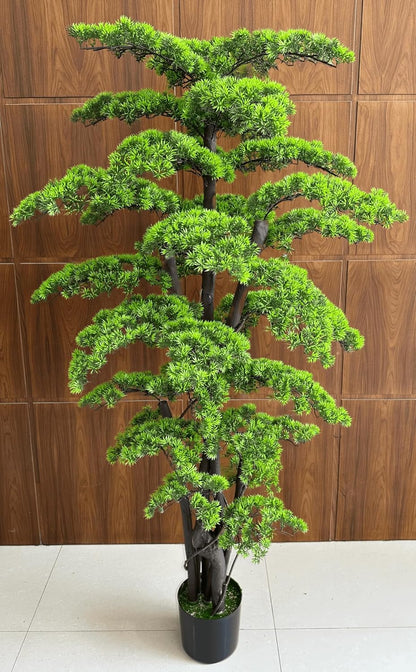 6FT Artificial Bonsai Tree in Pot – Large Realistic Cedar Tree Faux Pine Plant for Home & Office Decor, Hotel Lobby Entryway Greenery