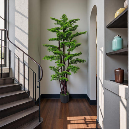 6FT Artificial Bonsai Tree in Pot – Large Realistic Cedar Tree Faux Pine Plant for Home & Office Decor, Hotel Lobby Entryway Greenery