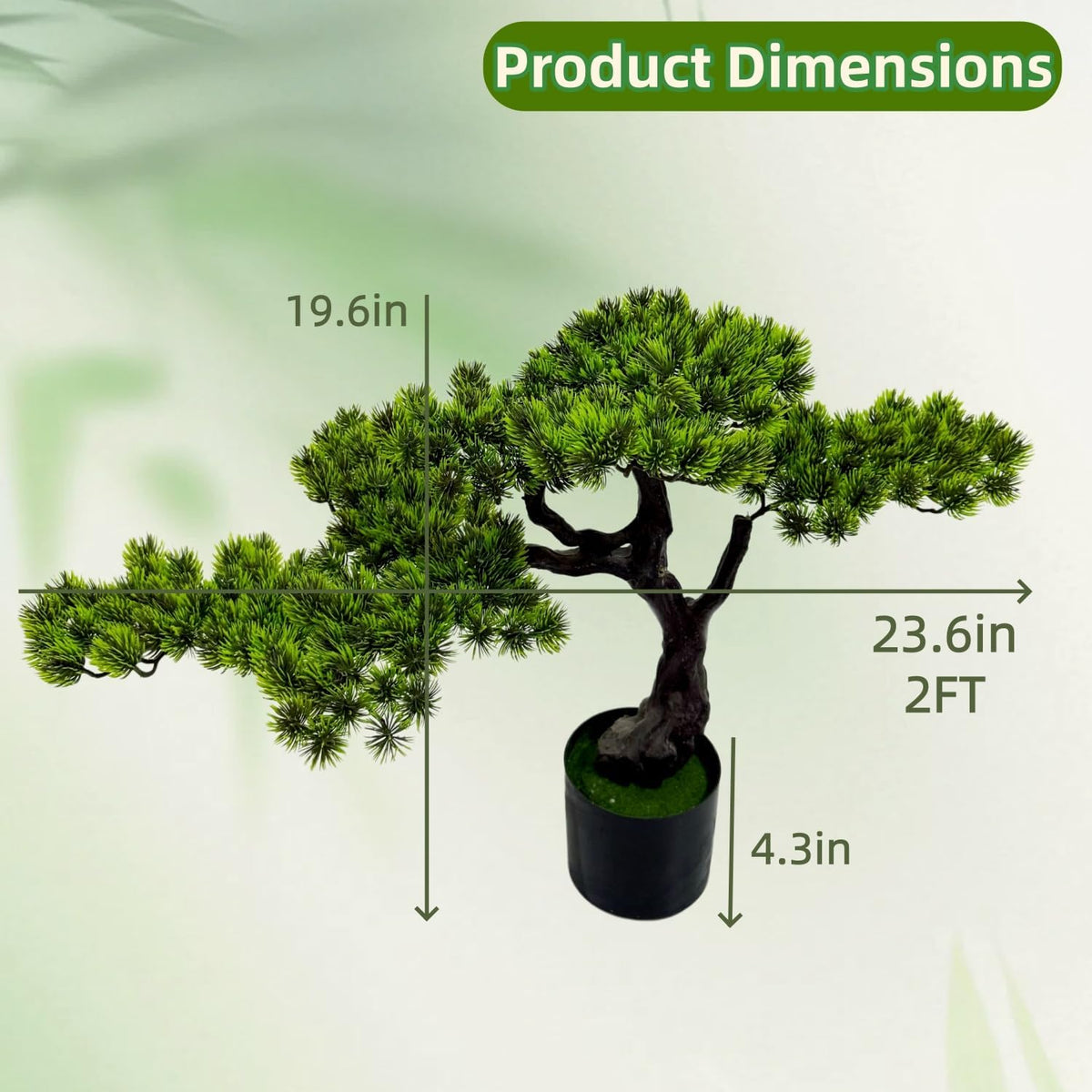 6FT Artificial Bonsai Tree in Pot – Large Realistic Cedar Tree Faux Pine Plant for Home & Office Decor, Hotel Lobby Entryway Greenery