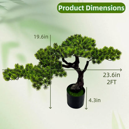 6FT Artificial Bonsai Tree in Pot – Large Realistic Cedar Tree Faux Pine Plant for Home & Office Decor, Hotel Lobby Entryway Greenery