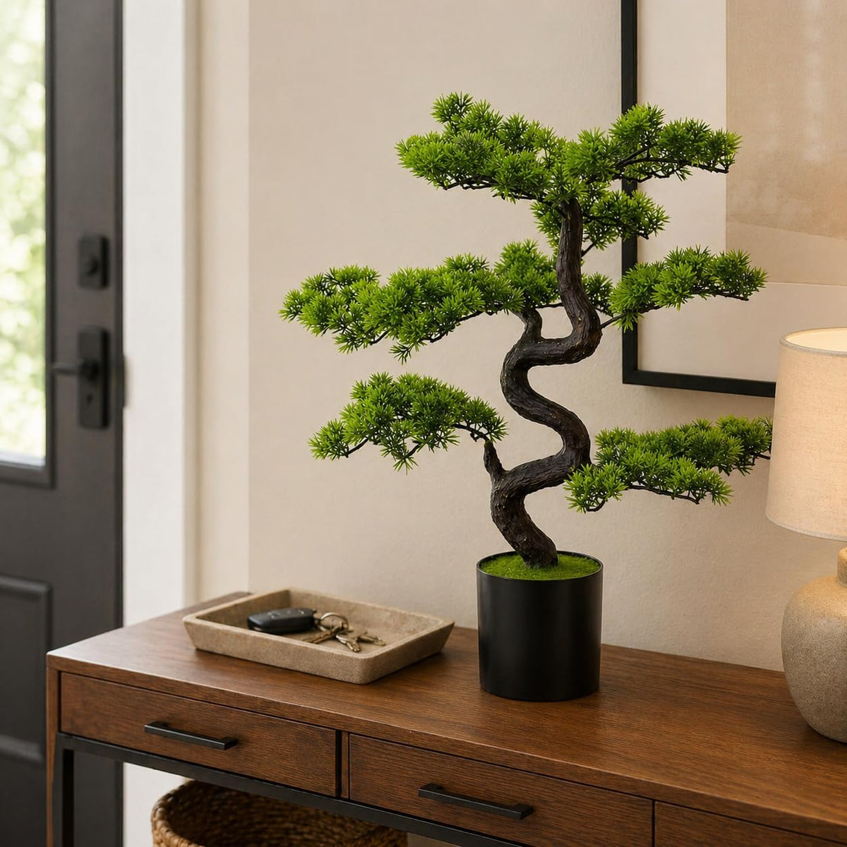 6FT Artificial Bonsai Tree in Pot – Large Realistic Cedar Tree Faux Pine Plant for Home & Office Decor, Hotel Lobby Entryway Greenery