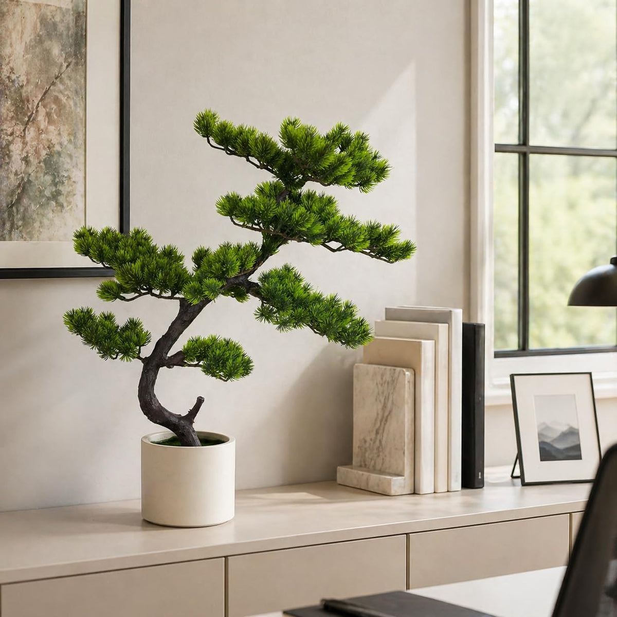 6FT Artificial Bonsai Tree in Pot – Large Realistic Cedar Tree Faux Pine Plant for Home & Office Decor, Hotel Lobby Entryway Greenery