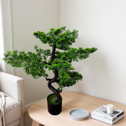 6FT Artificial Bonsai Tree in Pot – Large Realistic Cedar Tree Faux Pine Plant for Home & Office Decor, Hotel Lobby Entryway Greenery
