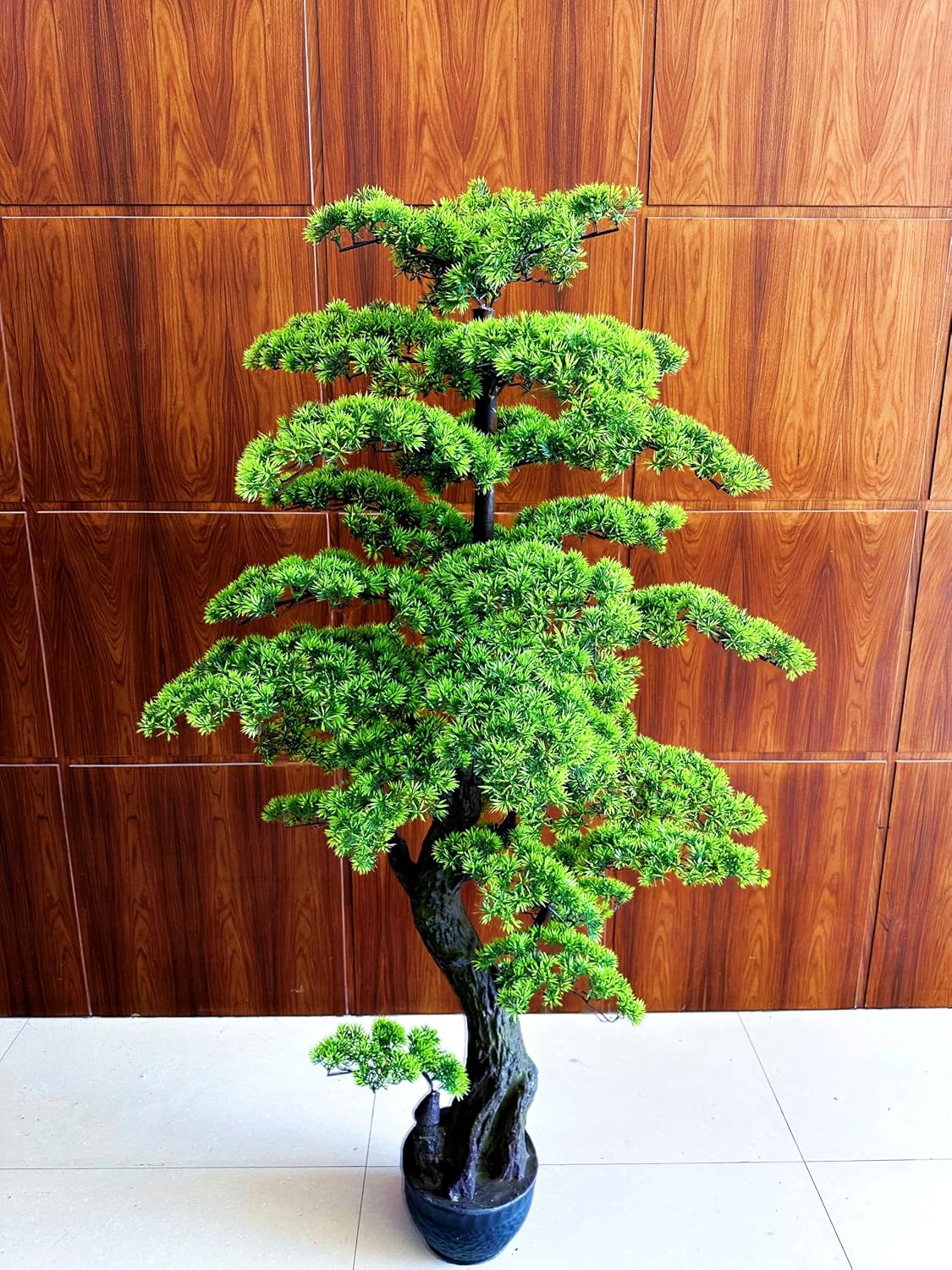 6FT Artificial Bonsai Tree in Pot – Large Realistic Cedar Tree Faux Pine Plant for Home & Office Decor, Hotel Lobby Entryway Greenery