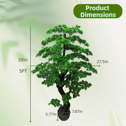 6FT Artificial Bonsai Tree in Pot – Large Realistic Cedar Tree Faux Pine Plant for Home & Office Decor, Hotel Lobby Entryway Greenery