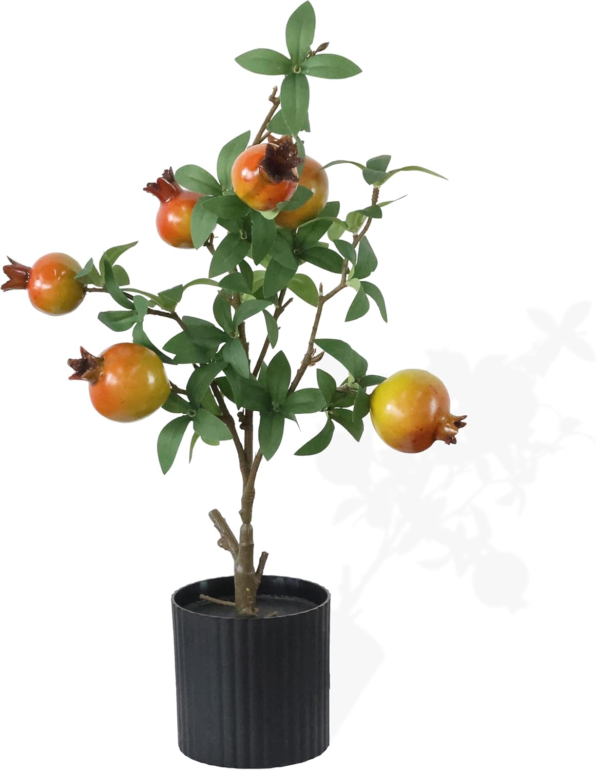 Artificial Pomegranate Cherry Plant, Realistic Fruit Tree Branch with Black Pot, 19 Inch Height, 4 Inch Base, Home Decor (1)