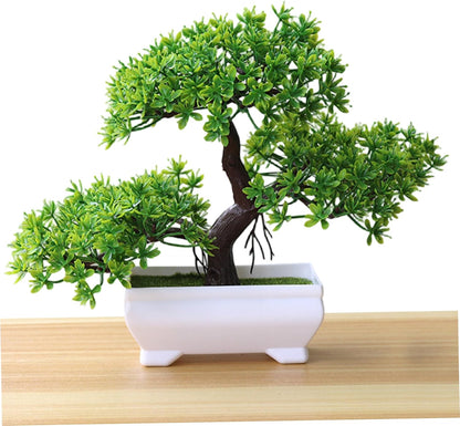 Artificial Bonsai Tree, Bonsai Tree with Non-Slip Base, 10x7 Inch Realistic Plants, Home Decor for Table, Office, Shelf, Bedroom, Living Room, Farmhouse