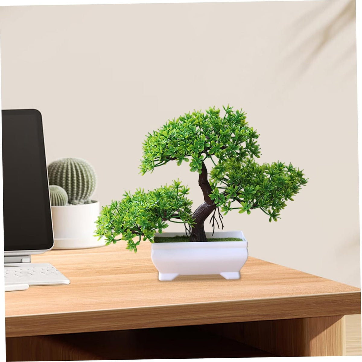 Artificial Bonsai Tree, Bonsai Tree with Non-Slip Base, 10x7 Inch Realistic Plants, Home Decor for Table, Office, Shelf, Bedroom, Living Room, Farmhouse