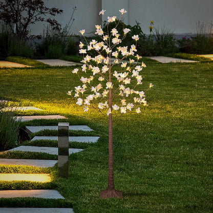 6FT Lighted White Magnolia Tree 120 LED Artificial Flowers Tree with Lights for Decor Inside and Outside Home Patio Wedding Festival Christmas Decoration Warm White