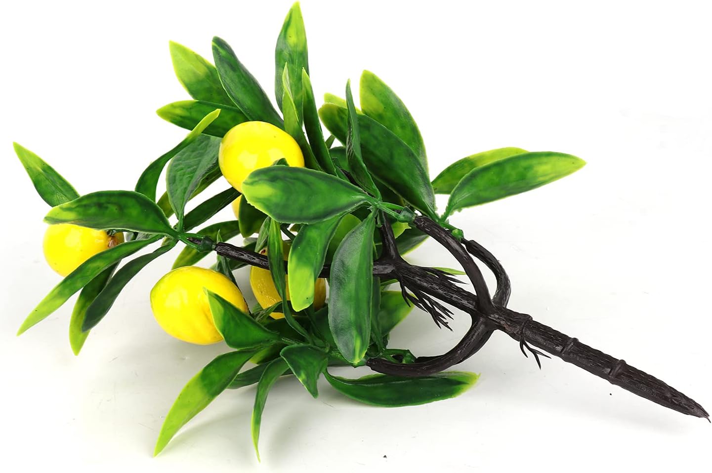 2 Pcs Artificial Lemon Tree Plant Decor, 9.45In Fake Green Pot Plants Flowers Ornaments Mini Potted Fruit Stems Decor in for Home Office Decorations, 3.78 x 9.45inch