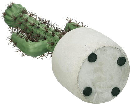 MyGift 16 Inch Faux Saguaro Cactus Plant Cement Planter Southwest Decor