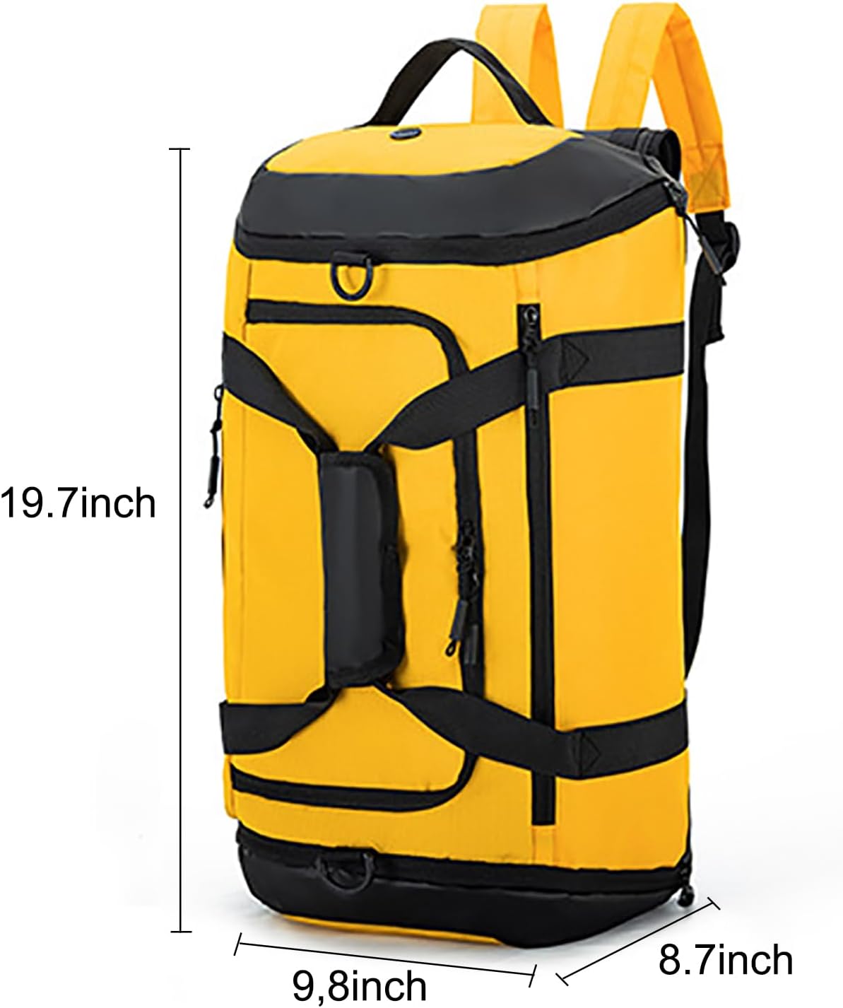 Gym Duffle Bags Gym Bag for Men Travel Duffle Bag With Shoe Compartment Wet Pocket Sports Duffle Bag Weekender Overnight Backpack (Yellow)