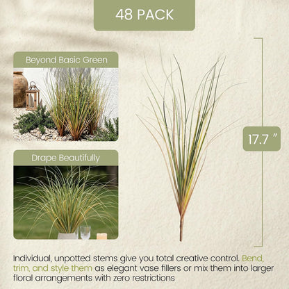20PCS Artificial Onion Grass Stems 17.7in Faux Greenery Floral Arrangements