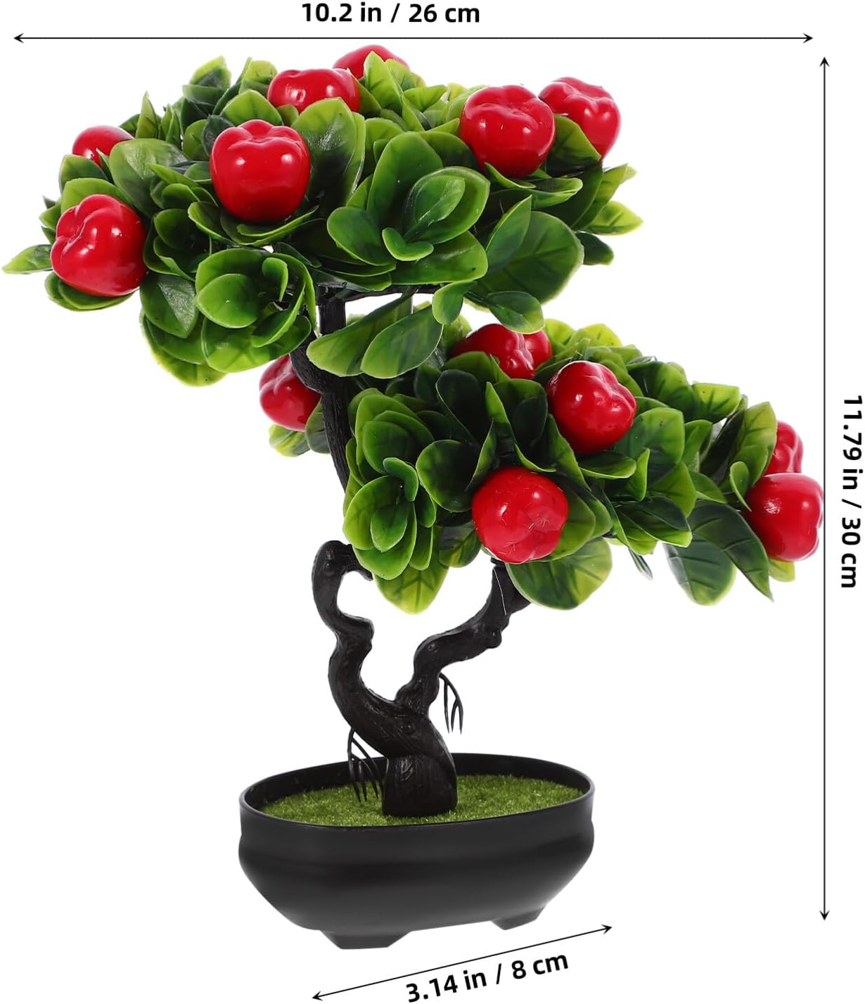 Faux Fruit Tree with Artificial Potted Bonsai 11.81X10.23X3.34In Realistic Simulation Indoor Table Decor for Home and Office