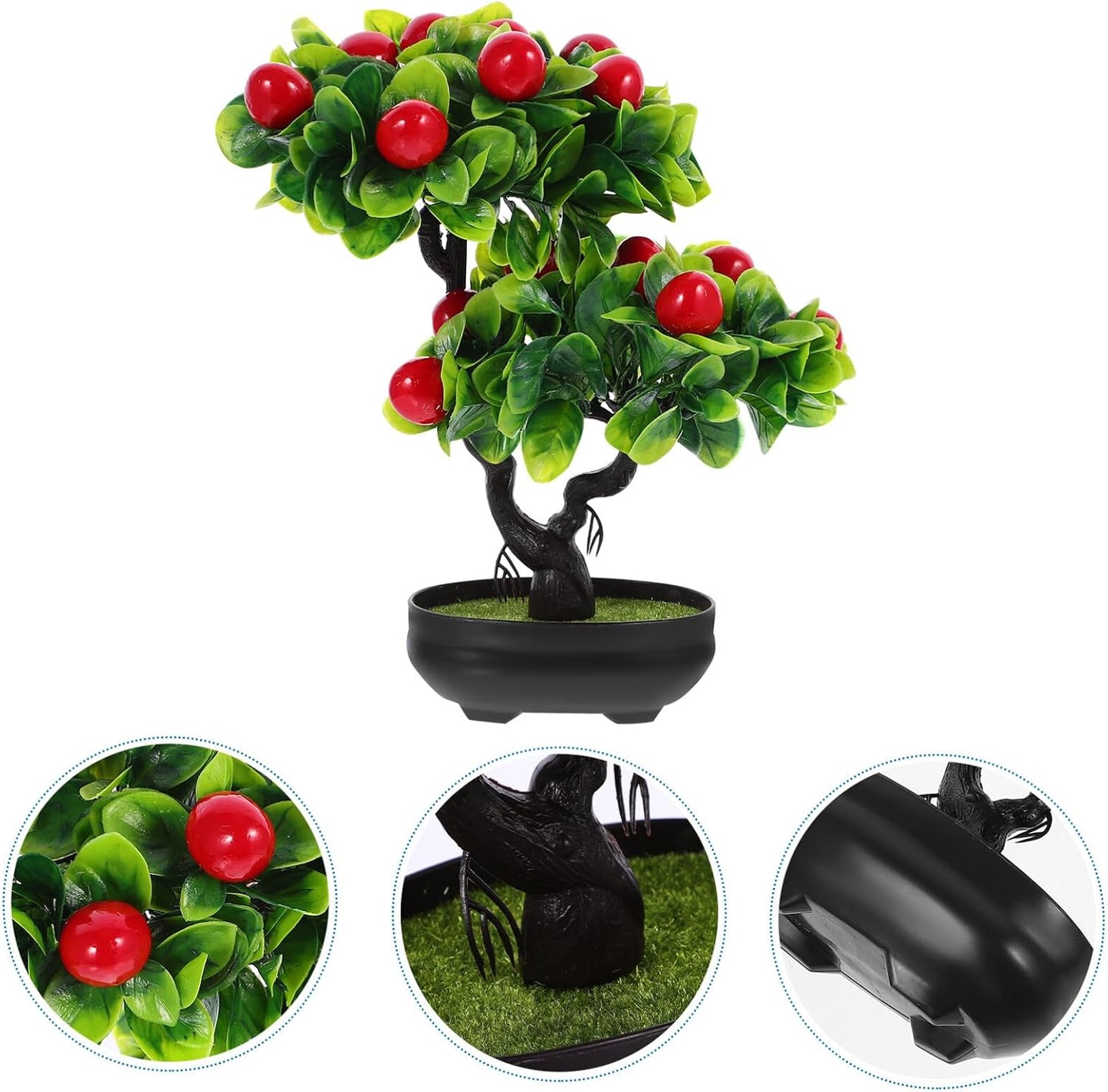 Faux Fruit Tree with Artificial Potted Bonsai 11.81X10.23X3.34In Realistic Simulation Indoor Table Decor for Home and Office