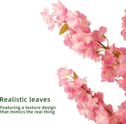Artificial Cherry Blossom Tree 6FT Fall Decor Cherry Blossom Decor Fake Tree - Pink Tree: Realistic Sakura Flowers Pink Plant, Lifelike Silk Faux Tree for Home Living Room Office Indoor Outdoor Decor