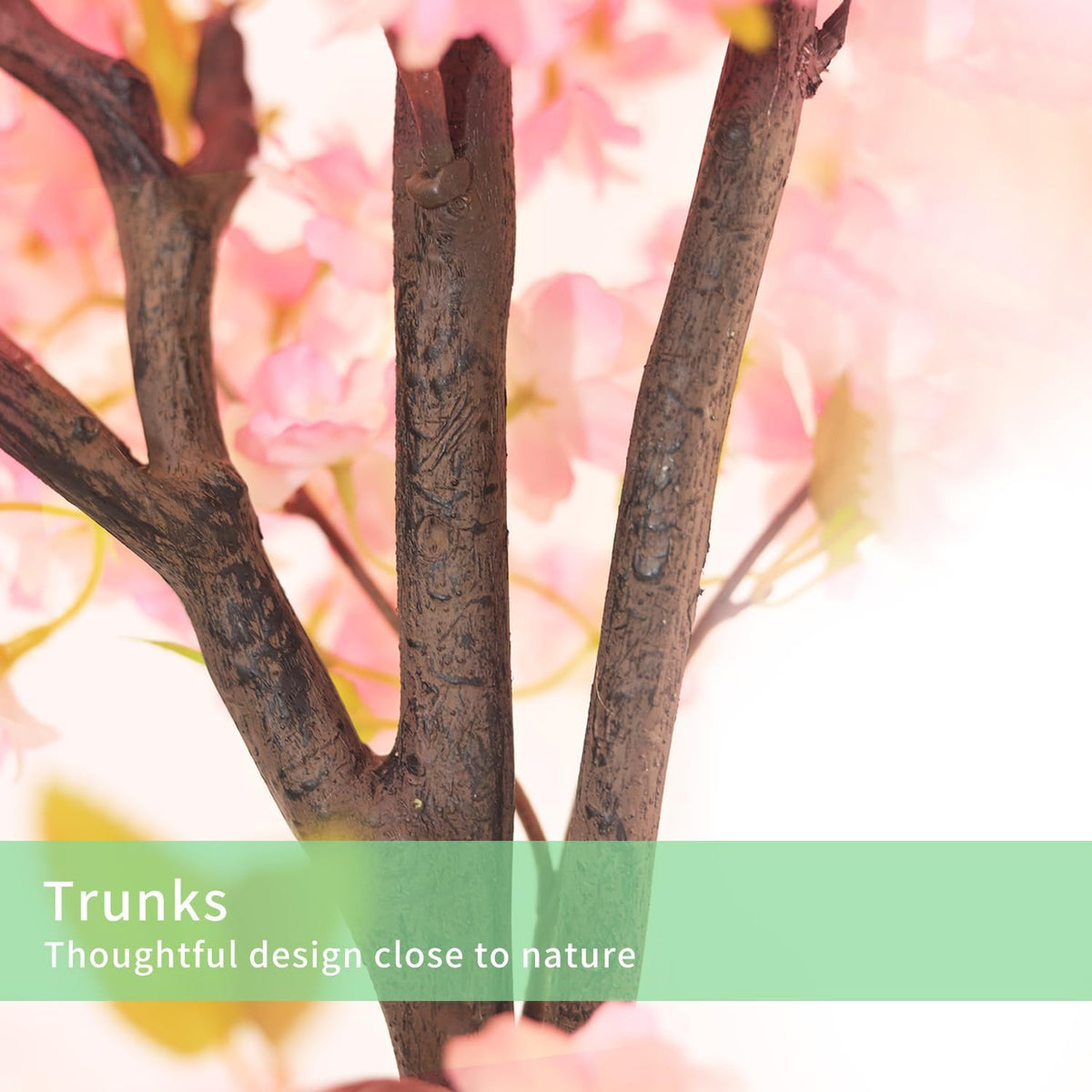 Artificial Cherry Blossom Tree 6FT Fall Decor Cherry Blossom Decor Fake Tree - Pink Tree: Realistic Sakura Flowers Pink Plant, Lifelike Silk Faux Tree for Home Living Room Office Indoor Outdoor Decor