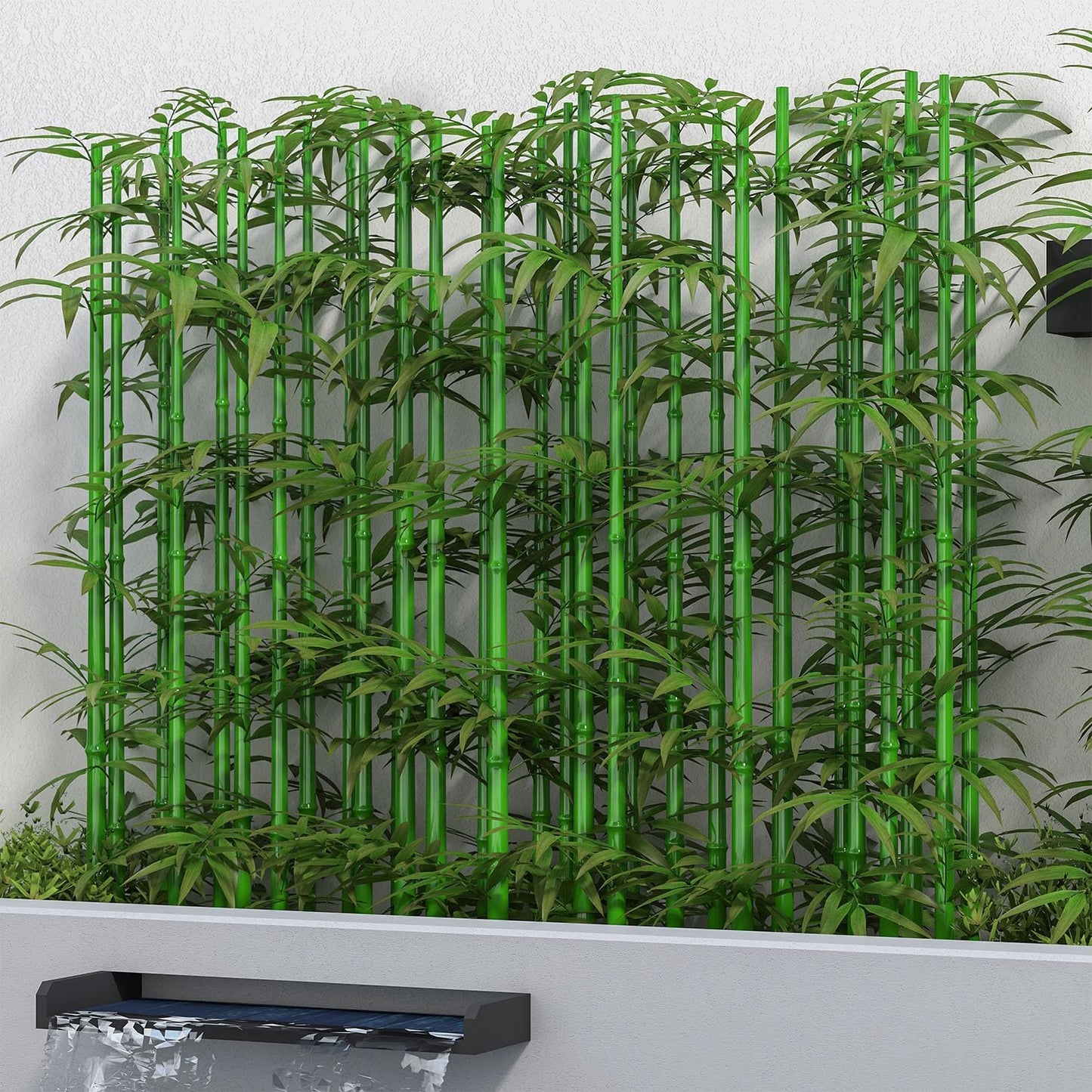 Artificial Bamboo Tree 5ft Fake Bamboo Privacy Screen Plants 10Pack | Fake Bamboo Plants with Silk Leaves for Garden Fence Courtyard Patio Decoration Divider Home Privacy Screening