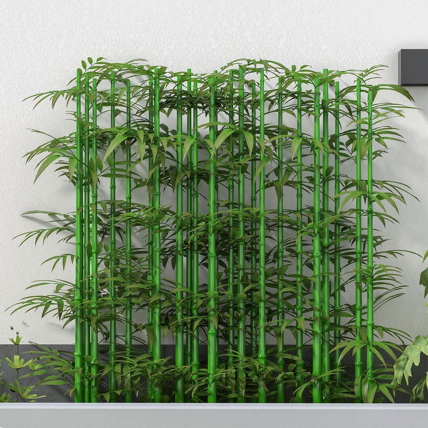 Artificial Bamboo Tree 5ft Fake Bamboo Privacy Screen Plants 10Pack | Fake Bamboo Plants with Silk Leaves for Garden Fence Courtyard Patio Decoration Divider Home Privacy Screening