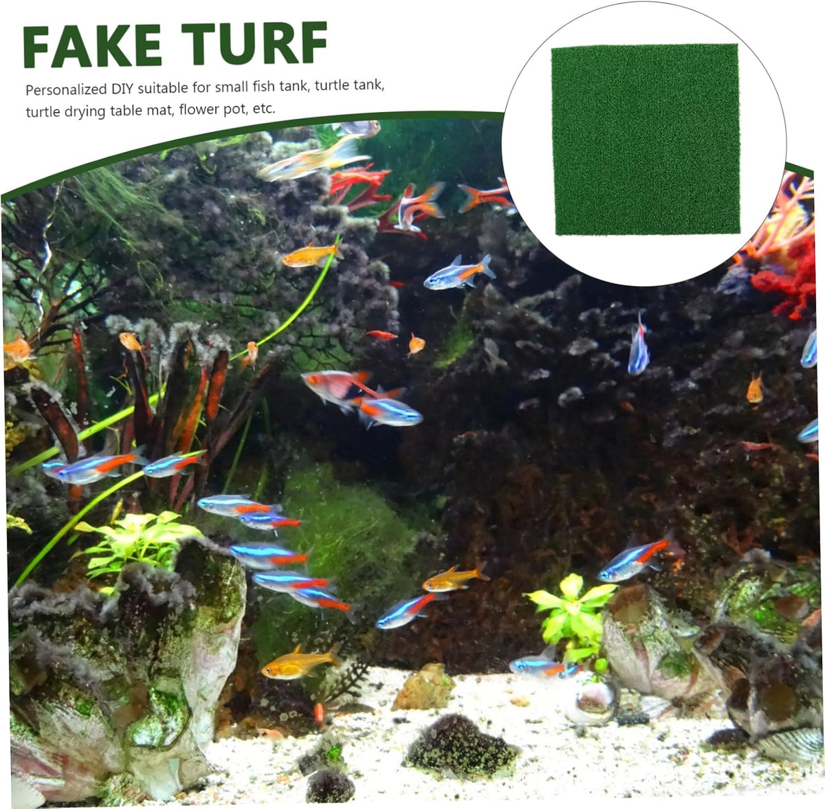 Artificial Grass Outdoor Turtle Basking Mat Reptile Terrarium Decor Durable Plastic