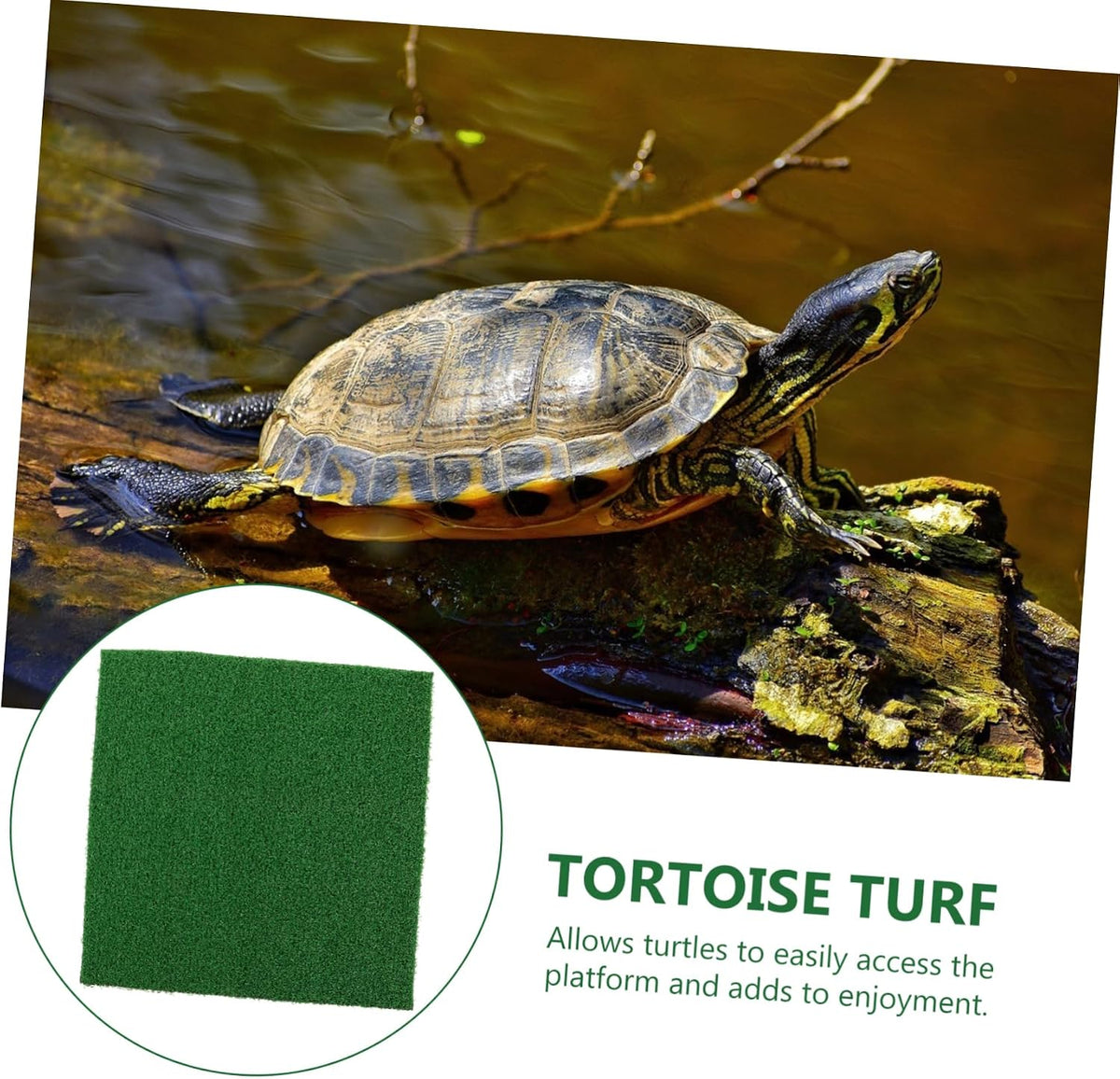 Artificial Grass Outdoor Turtle Basking Mat Reptile Terrarium Decor Durable Plastic