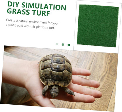 Artificial Grass Outdoor Turtle Basking Mat Reptile Terrarium Decor Durable Plastic
