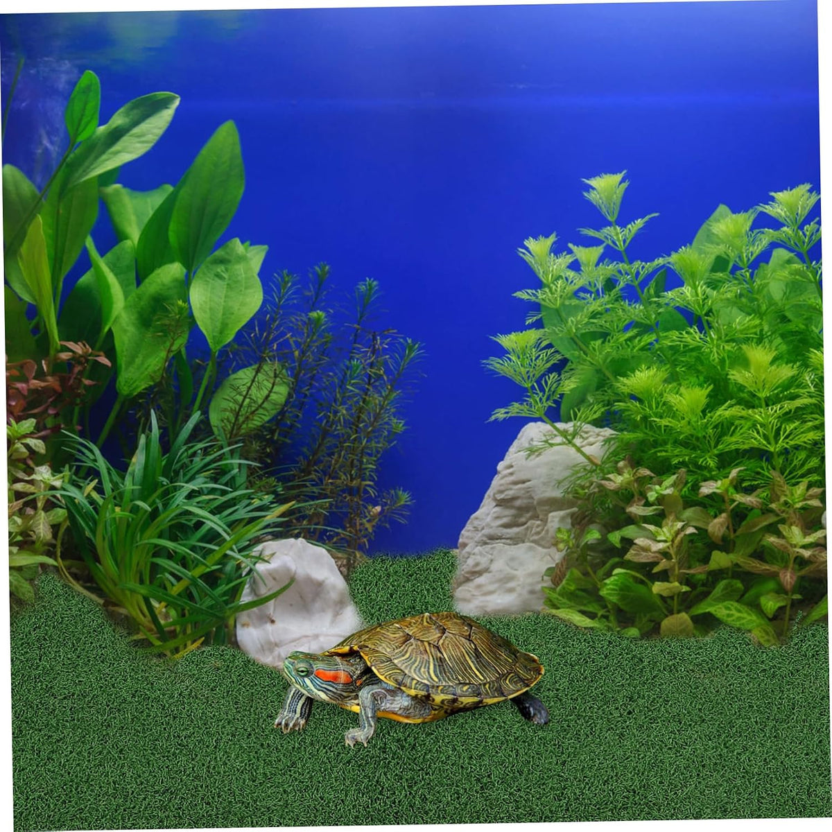 Artificial Grass Outdoor Turtle Basking Mat Reptile Terrarium Decor Durable Plastic