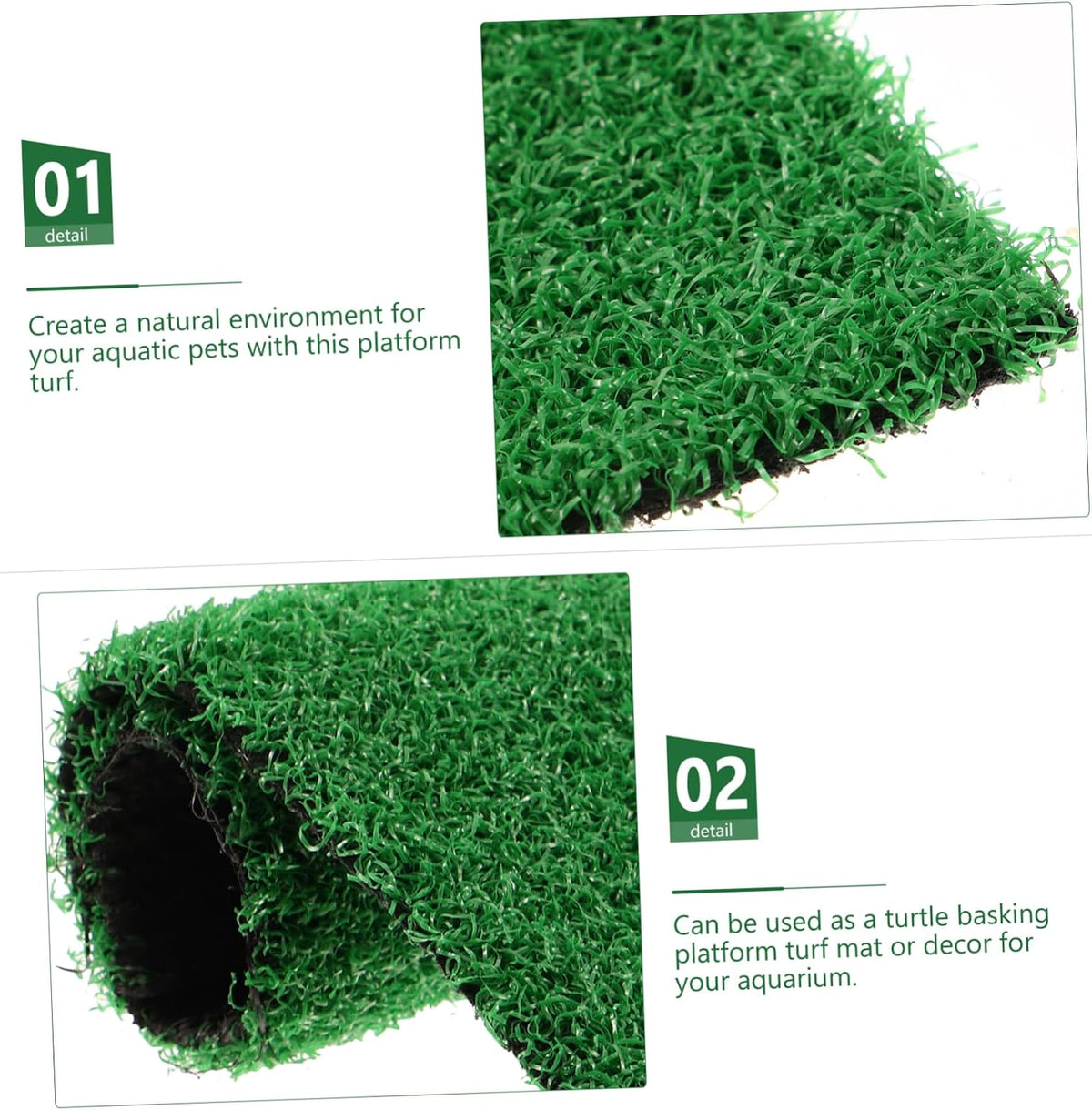 Artificial Grass Outdoor Turtle Basking Mat Reptile Terrarium Decor Durable Plastic