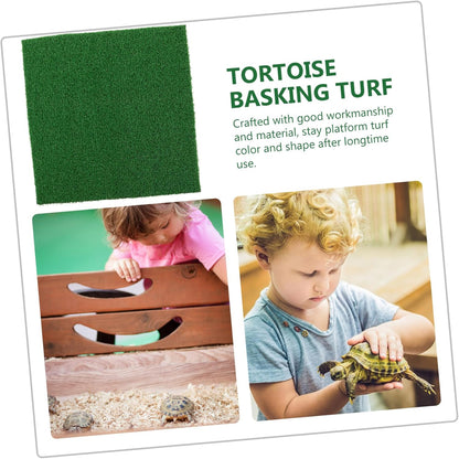 Artificial Grass Outdoor Turtle Basking Mat Reptile Terrarium Decor Durable Plastic