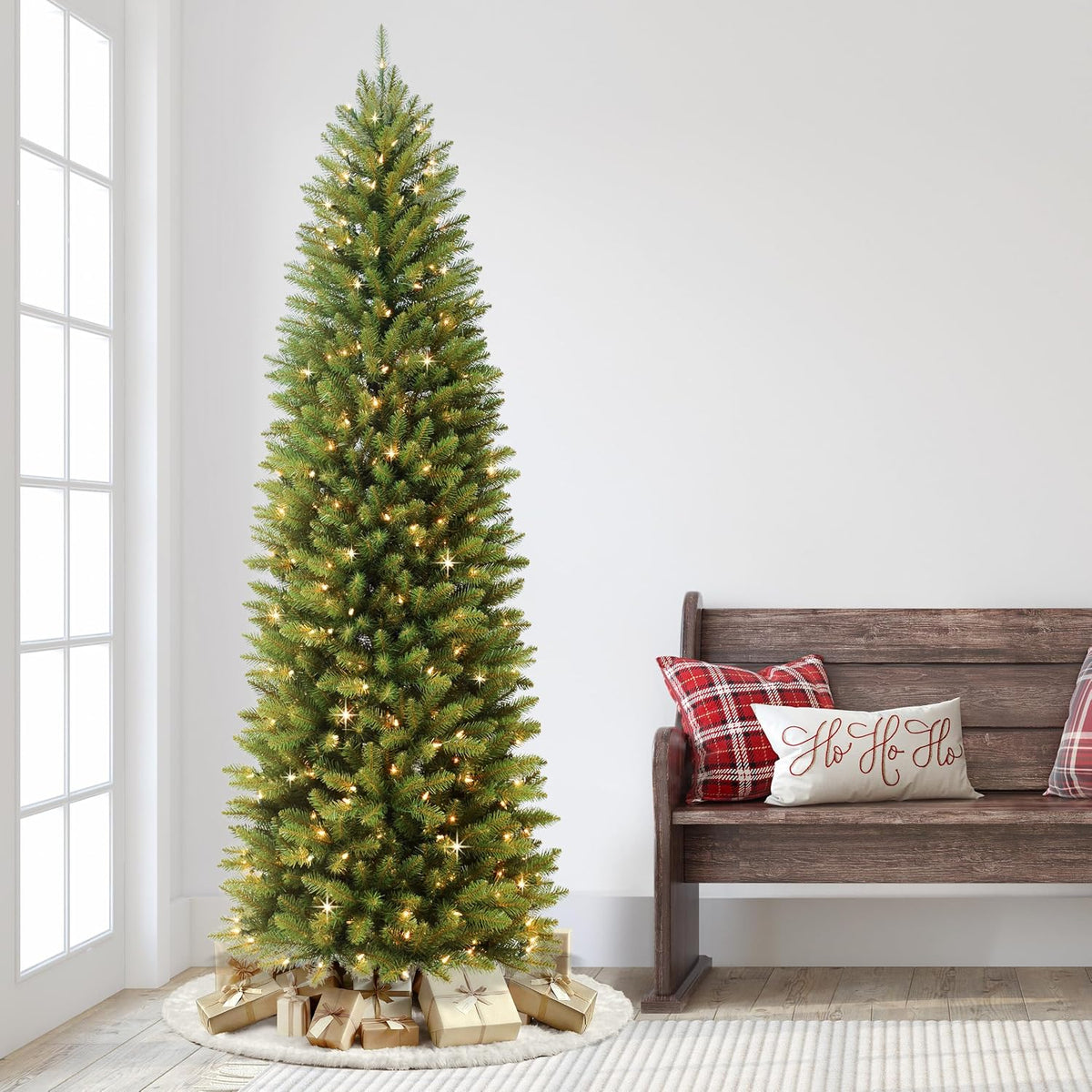 7.5ft Pre-Lit Fraser Fir Pencil Christmas Tree