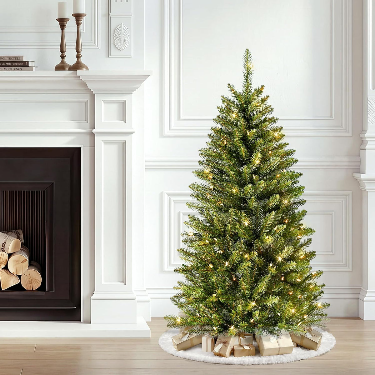 7.5ft Pre-Lit Fraser Fir Pencil Christmas Tree