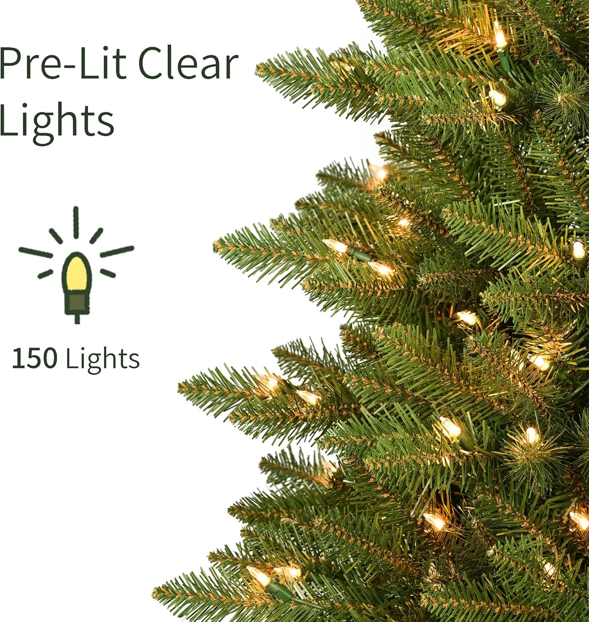 7.5ft Pre-Lit Fraser Fir Pencil Christmas Tree