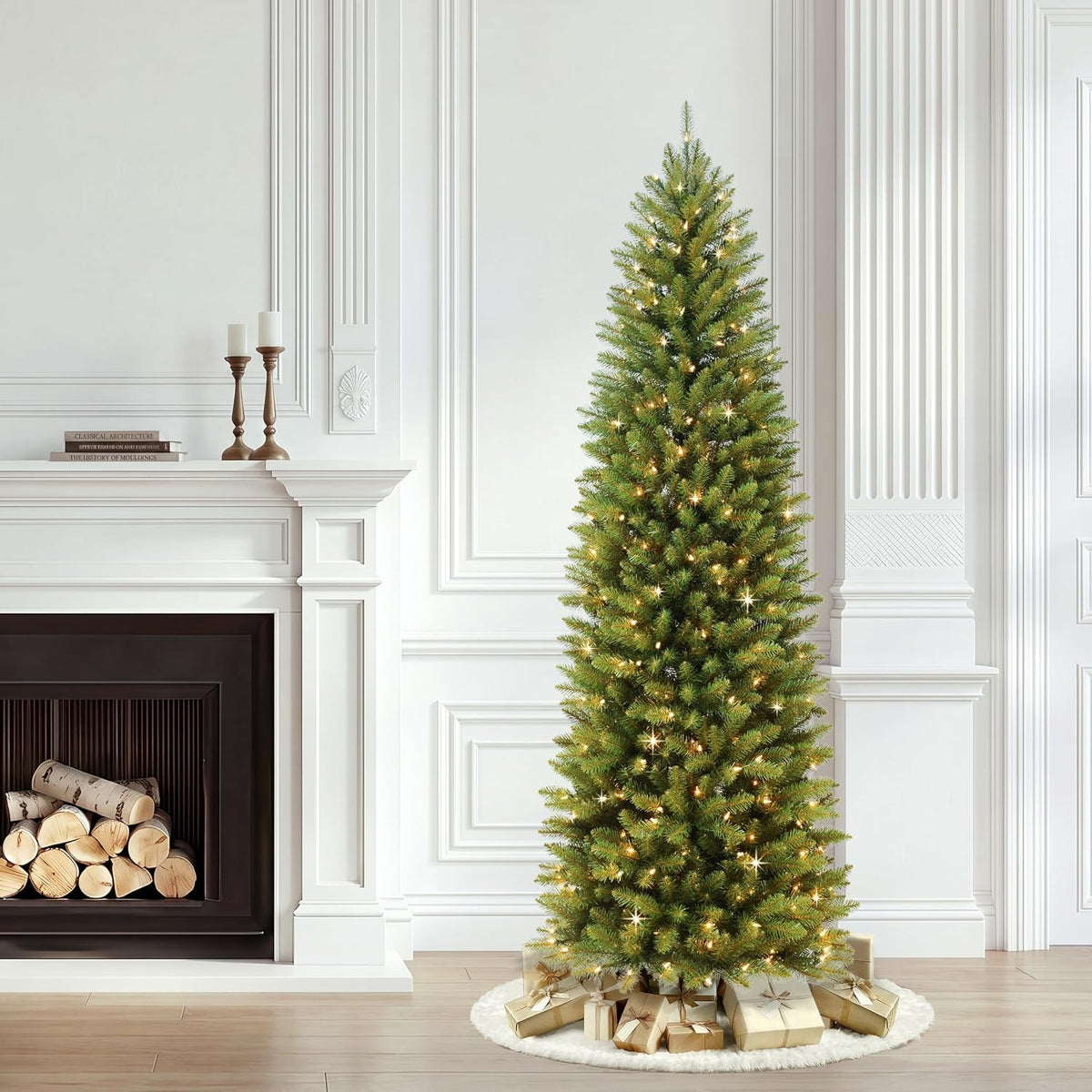 7.5ft Pre-Lit Fraser Fir Pencil Christmas Tree