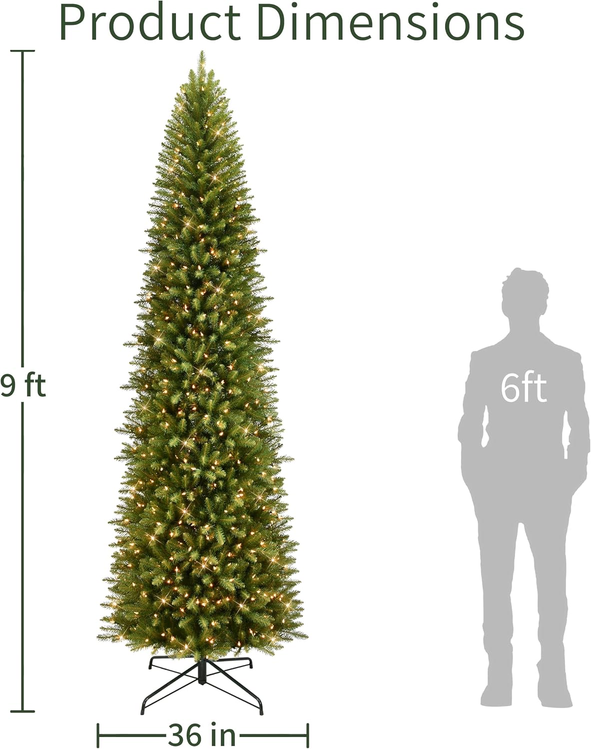 7.5ft Pre-Lit Fraser Fir Pencil Christmas Tree