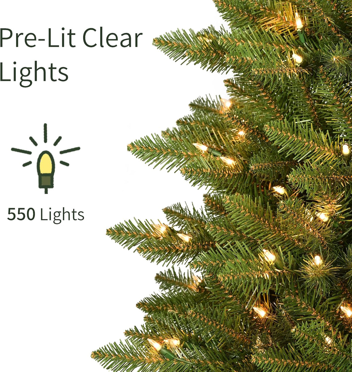 7.5ft Pre-Lit Fraser Fir Pencil Christmas Tree