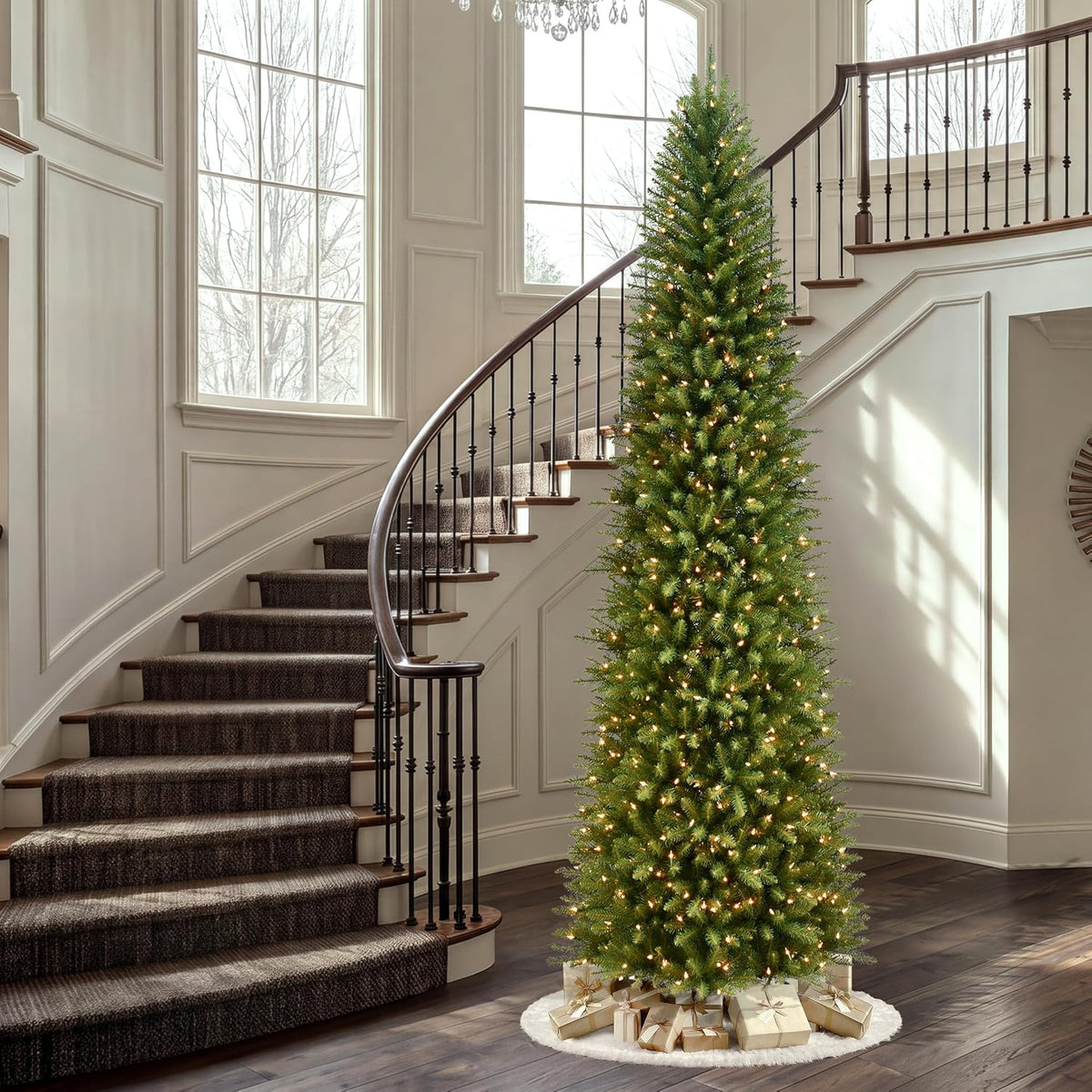 7.5ft Pre-Lit Fraser Fir Pencil Christmas Tree