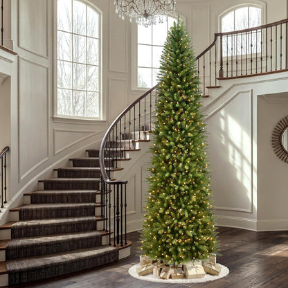 7.5ft Pre-Lit Fraser Fir Pencil Christmas Tree