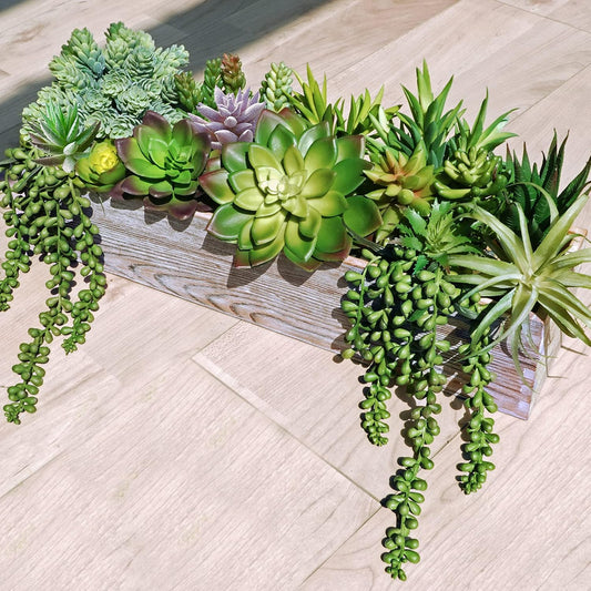 19 Pcs Assorted Artificial Succulents Plants Unpotted Small Green Hanging Succulent Aloe Fake Cacti Succulents Bulk for Succulent Garden Centerpiece Wreath Arrangement Indoor Outdoor Home Decor