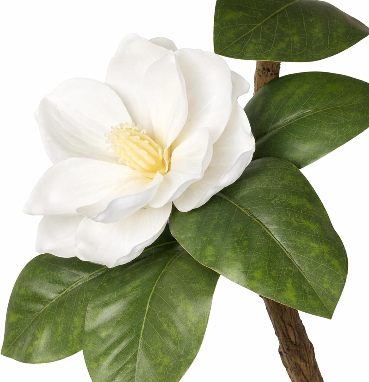 Rubber Tree 4.6 FT Artificial Magnolia Tree in Planter Pot, Faux Plants Indoor Faux Floor Plant Artificial Plants with 7 Pcs Calla Lily Flowers for Home Office Living Room Decor Indoor