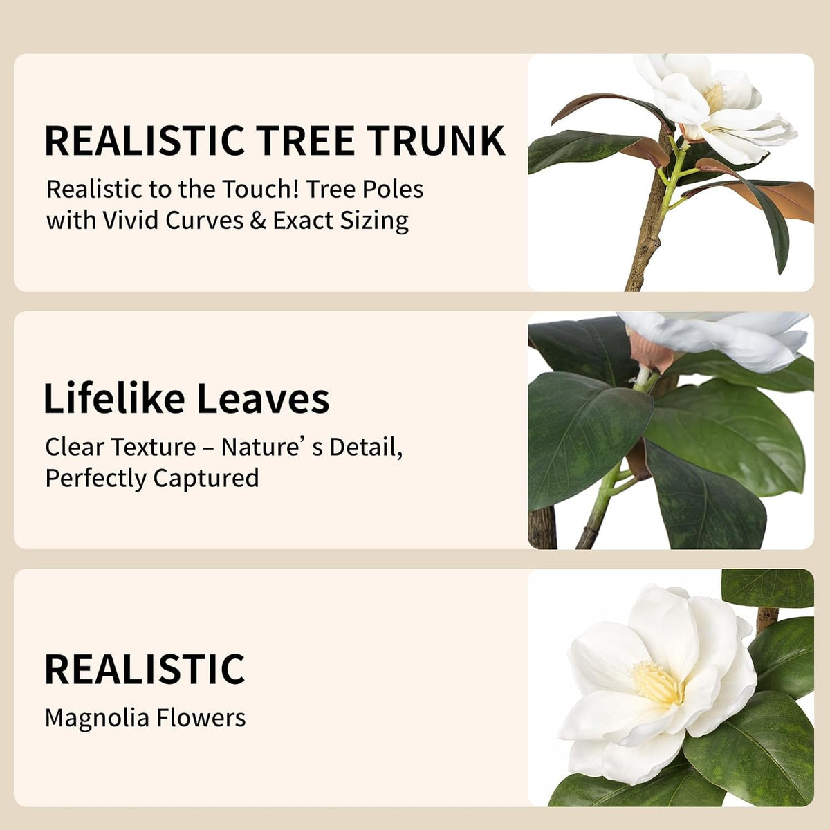 Rubber Tree 4.6 FT Artificial Magnolia Tree in Planter Pot, Faux Plants Indoor Faux Floor Plant Artificial Plants with 7 Pcs Calla Lily Flowers for Home Office Living Room Decor Indoor